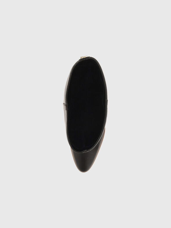 LANNIE black genuine leather boots - 4