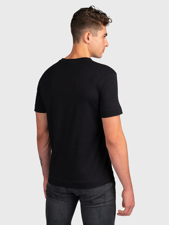 Black t-shirt with eagle applique - 3