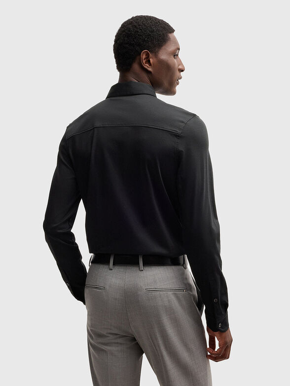 H-PAVER 17 black slim-fit cotton shirt - 3