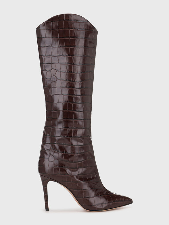 MARYANA brown croc-effect boots - 1