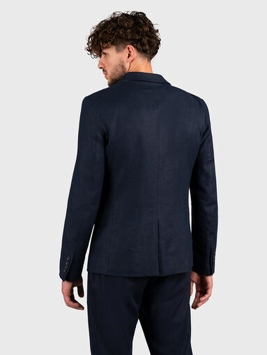 ZELDA dark blue blazer in linen blend  - 3