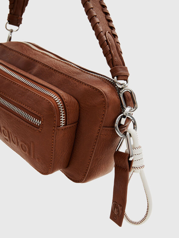 Embossed logo black crossbody bag - 6