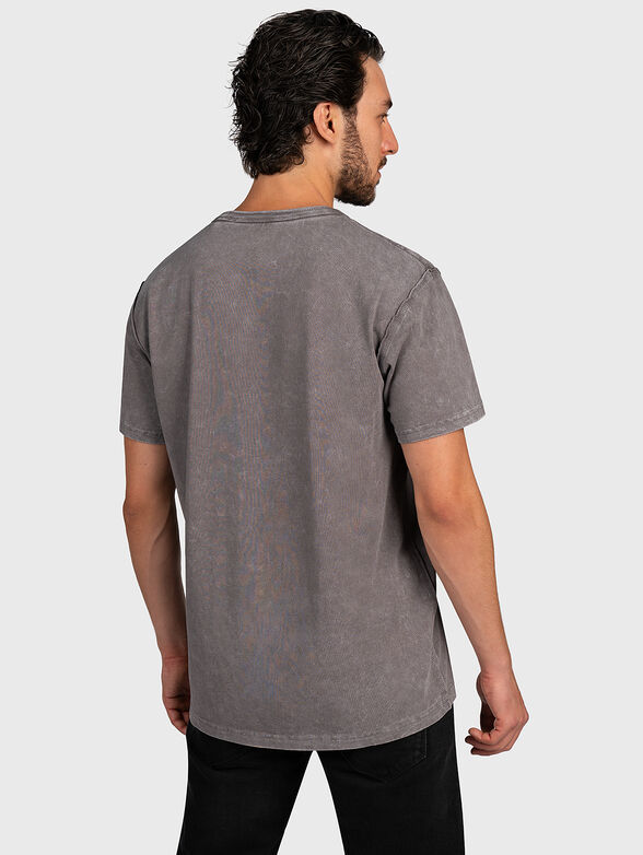 Printed tee in grey - 4