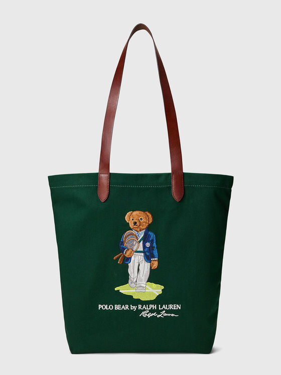 Зелена чанта с Polo Bear принт - 1