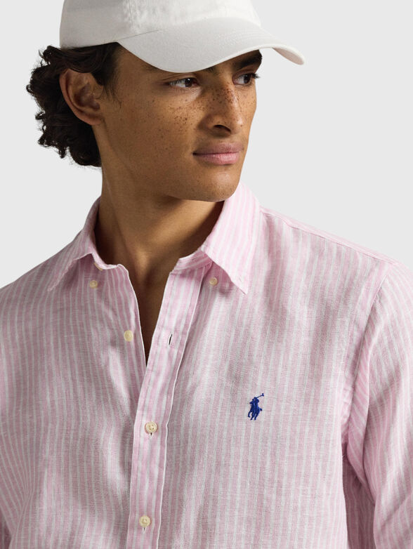 Shirt with striped pattern and logo embroidery - 4