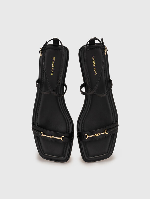 Leather sandals with logo - 6