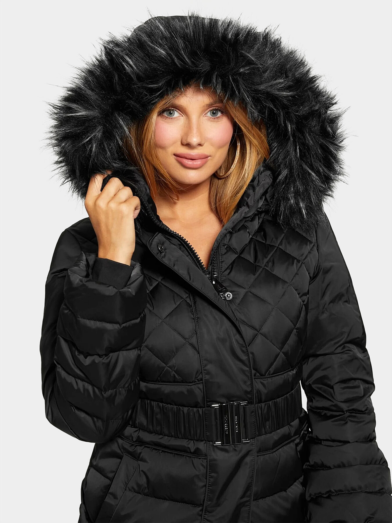 Guess LAURIE ジャケット LAURIE down jacket in black color brand GUESS