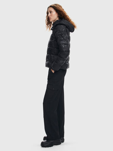 Quilted jacket with print in black colour - 4
