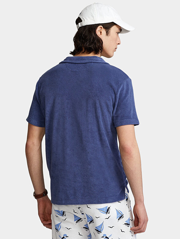 Blue Polo-shirt with pocket - 4