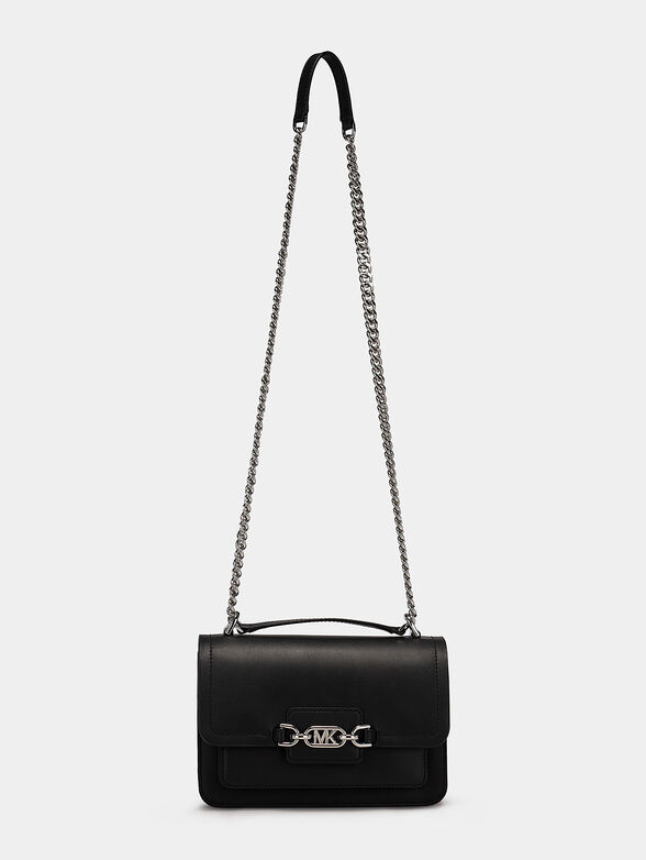 Black leather bag with logo accent - 2