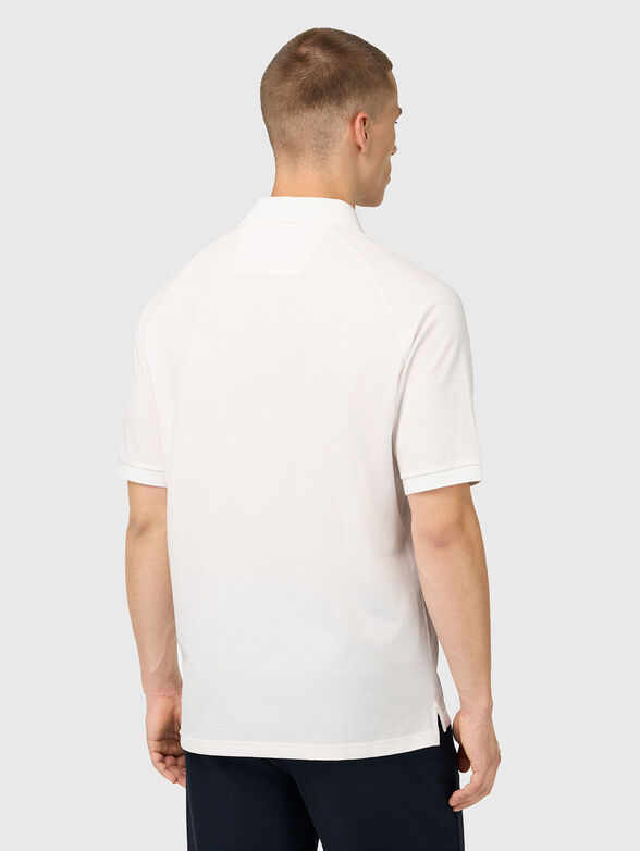 White polo shirt made of cotton blend  - 3