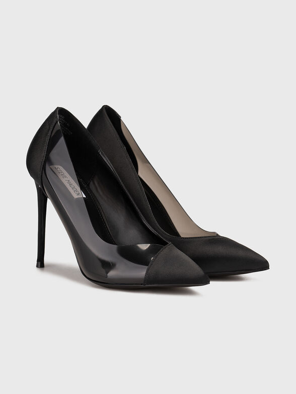 Black high-heeled shoes with sheer detail - 2
