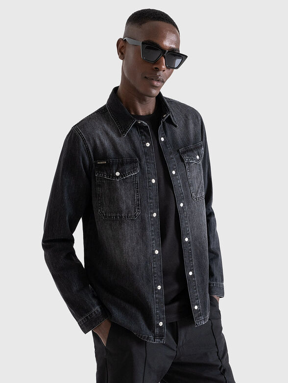 Black denim shirt - 4