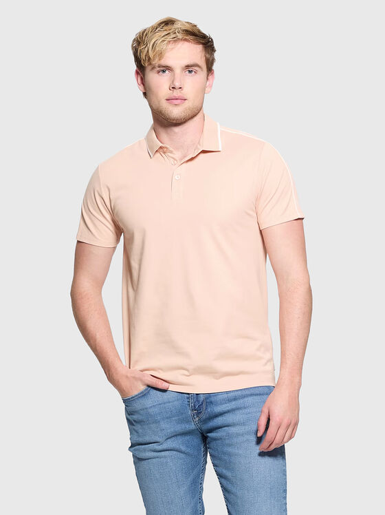 Памучен поло-шърт с лого детайли - 1