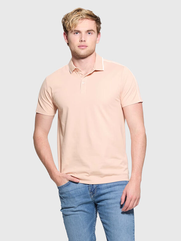 Black cotton polo shirt with details - 1