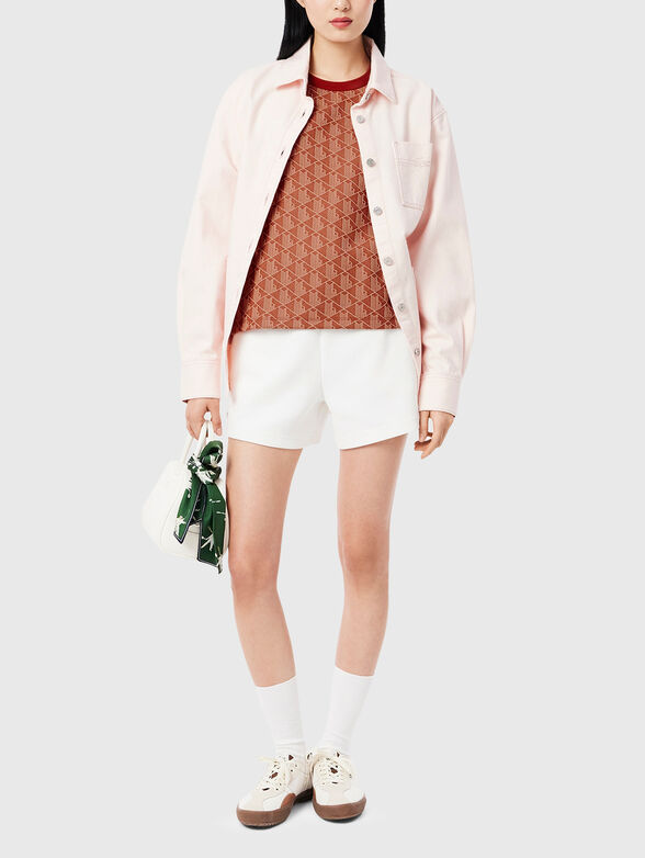 T-shirt with monogram print and oval neckline - 2