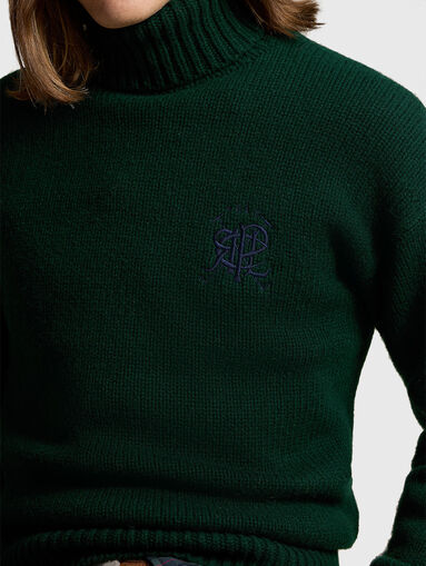 Wool blend turtleneck in dark green - 4