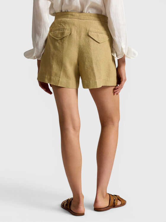 Beige linen shorts - 2