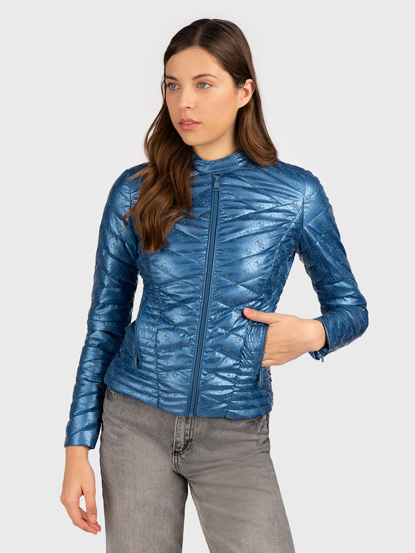 Guess quilted jacket deals
