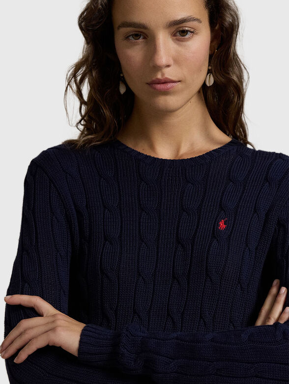 Cropped sweater with embroidered logo - 3