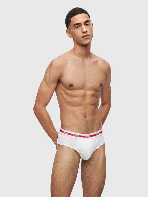 Set of three pairs of briefs with logo accent - 5