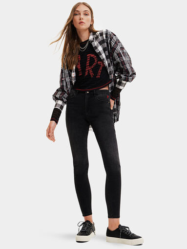 ALBA black skinny jeans with accent embroidery - 5