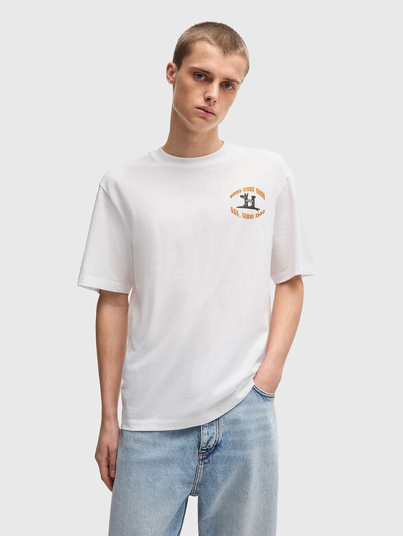 Unisex T-shirt with oval neckline and print - 2