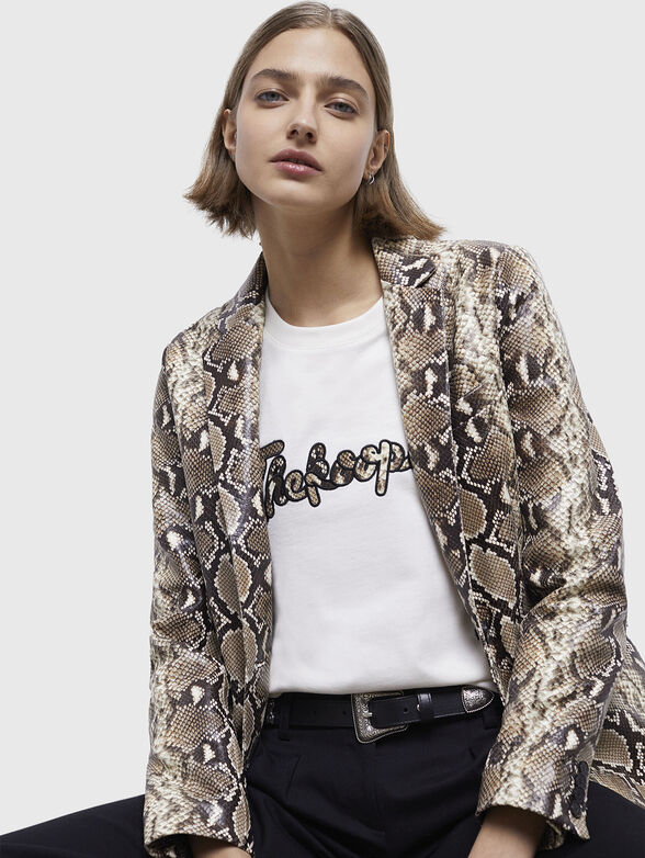 Snakeskin-effect leather jacket - 1