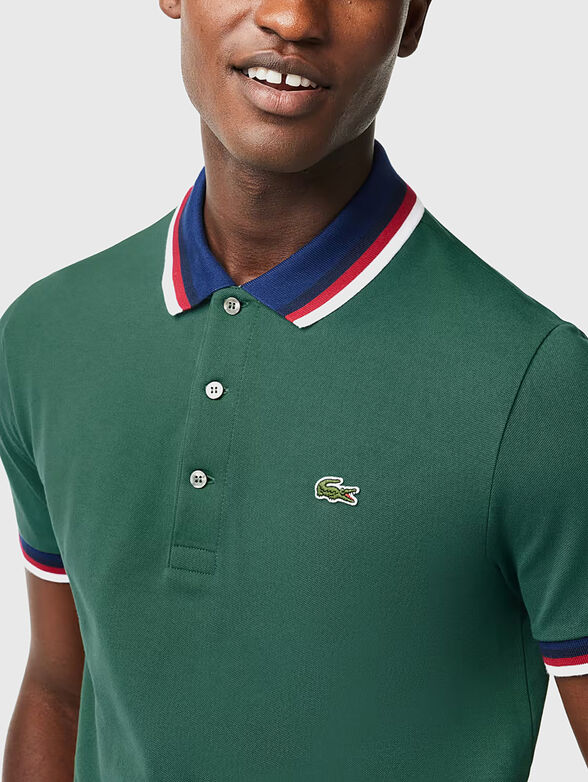 Black polo shirt with contrast collar - 4