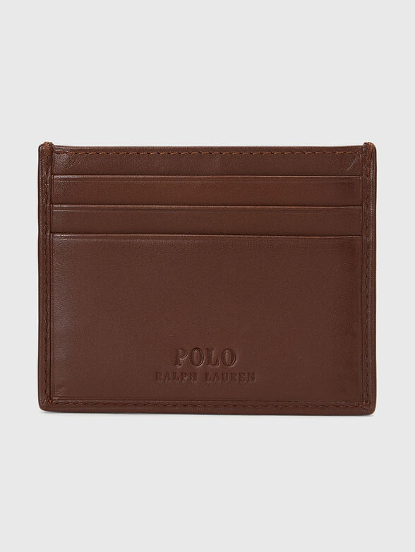Card holder with Polo Bear logo detail in brown - 2