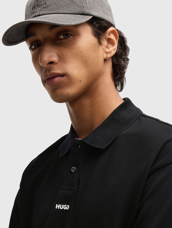 Black polo shirt with logo detail - 4