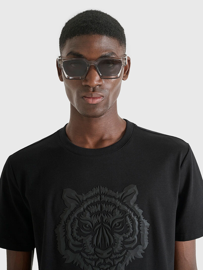 Cotton T-shirt with oval neckline - 3