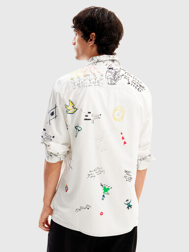 Shirt with contrasting art print  - 3