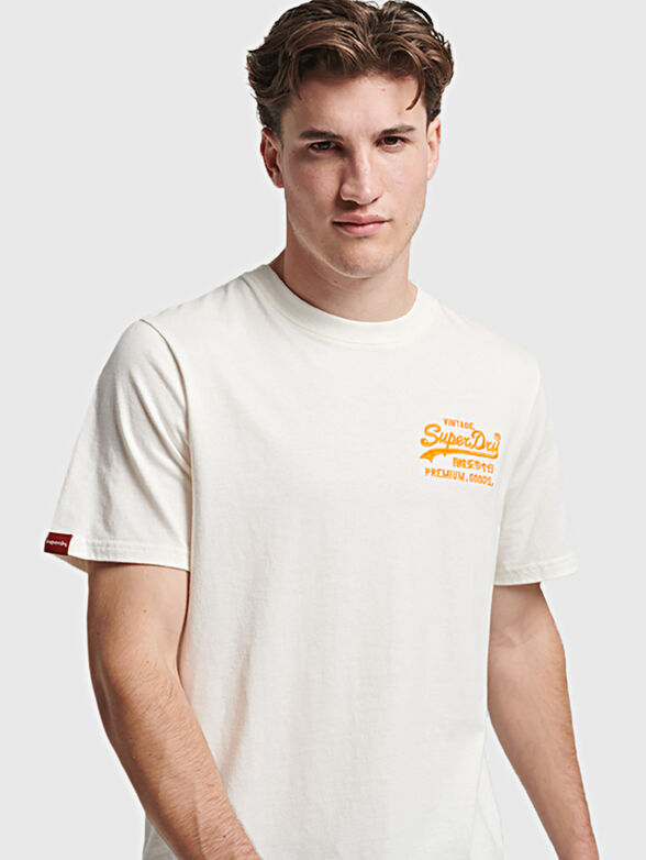 Cotton blend T-shirt with logo  - 1