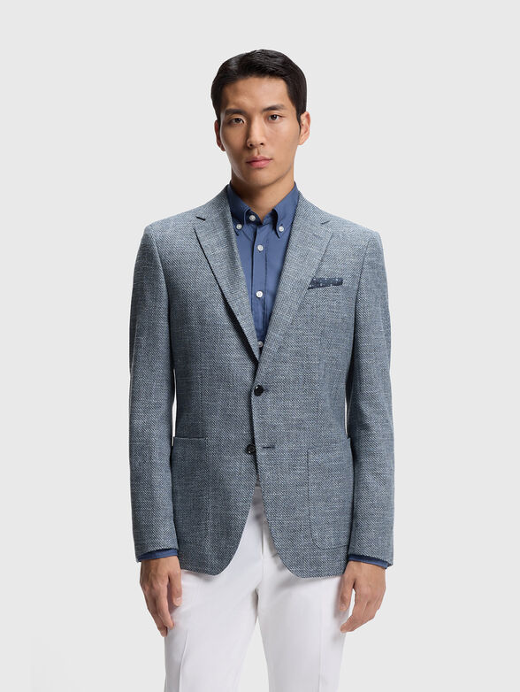 Single breasted cotton and linen jacket - 1