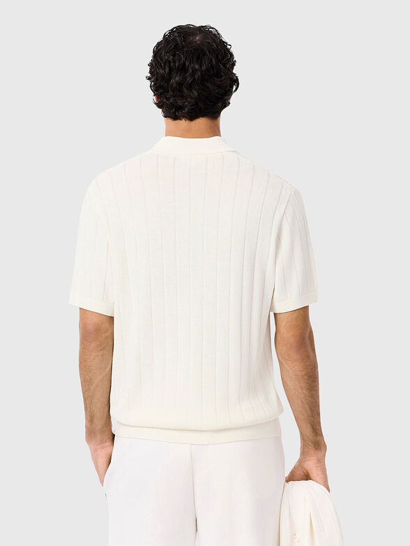 Knitted polo shirt with embossed texture - 3