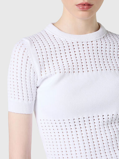 Sweater with short sleeves and an oval neckline - 4