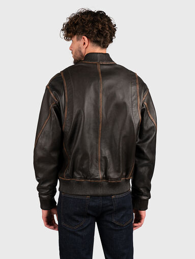 Leather bomber jacket - 3