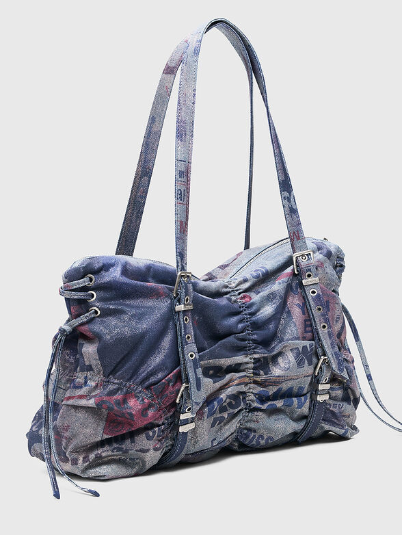 Large denim bag with print - 4