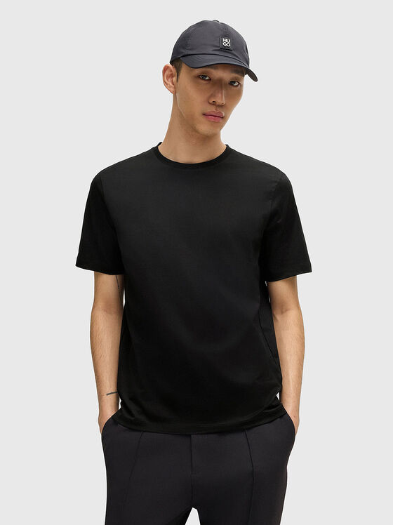 Памучна тениска DIMERSTEE с лого детайл - 1