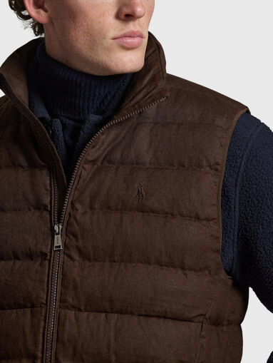 Quilted linen vest - 4