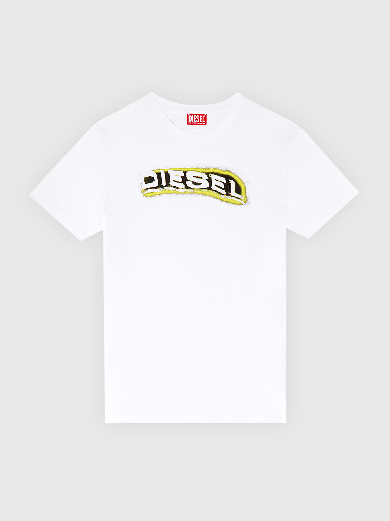 T-ADJUST-R4 black T-shirt with logo print brand DIESEL