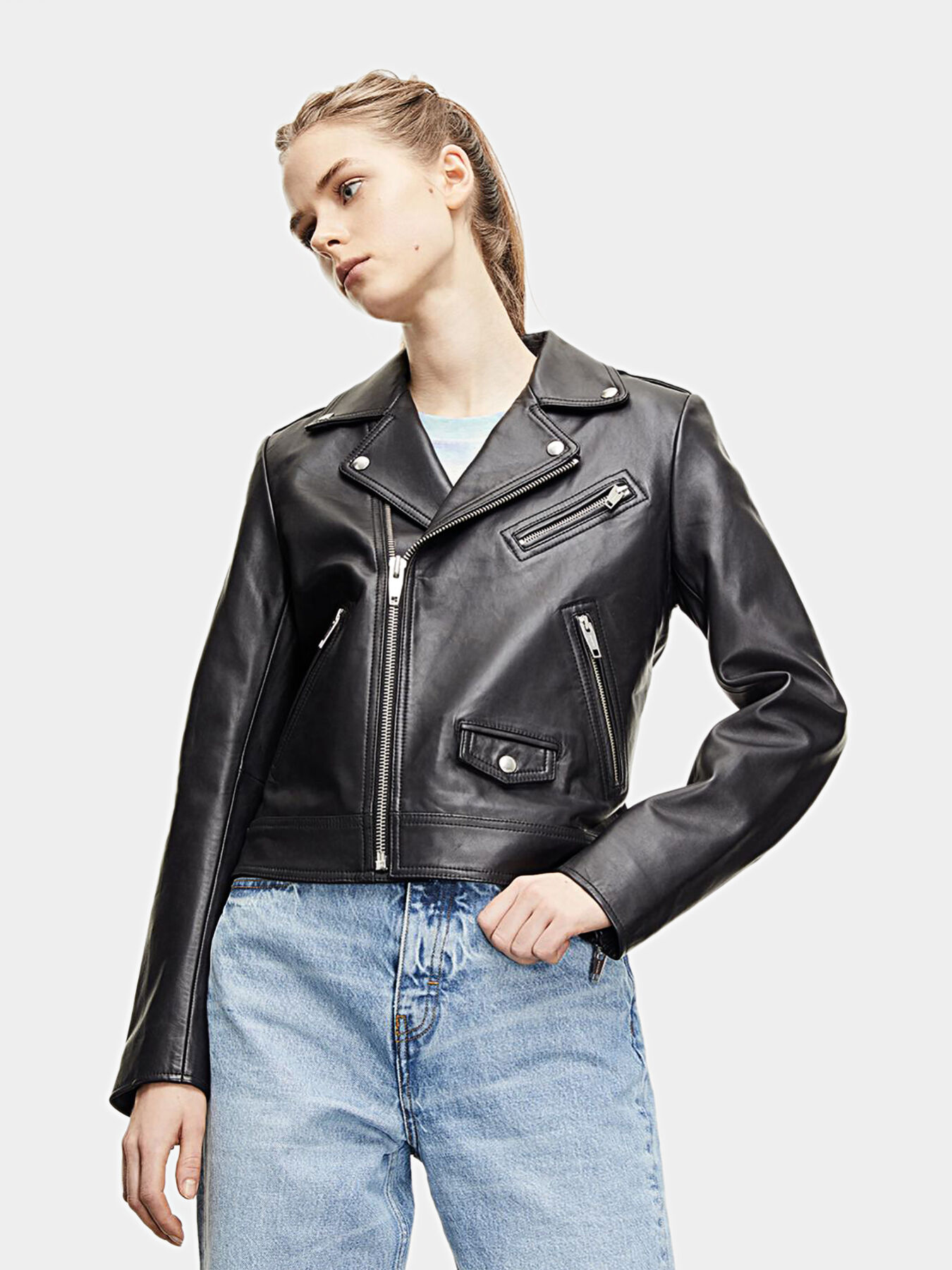 Lamb leather biker jacket brand THE KOOPLES — Globalbrandsstore.com/en