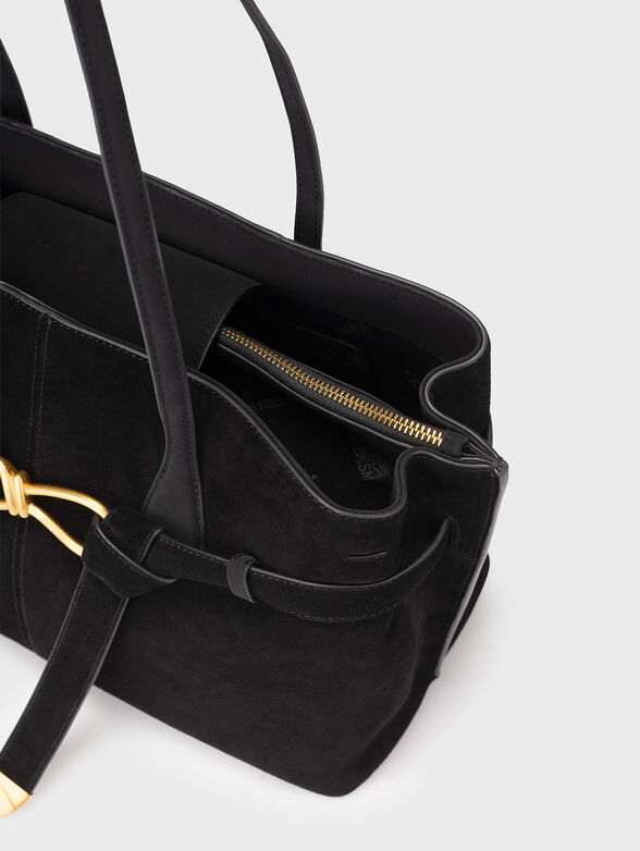 Big suede bag with gold details - 6