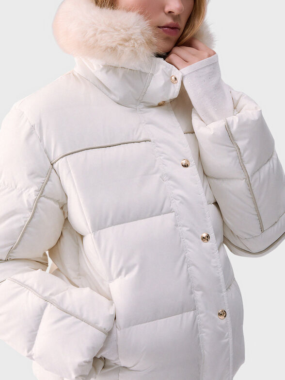 Down jacket with a quilted look - 4