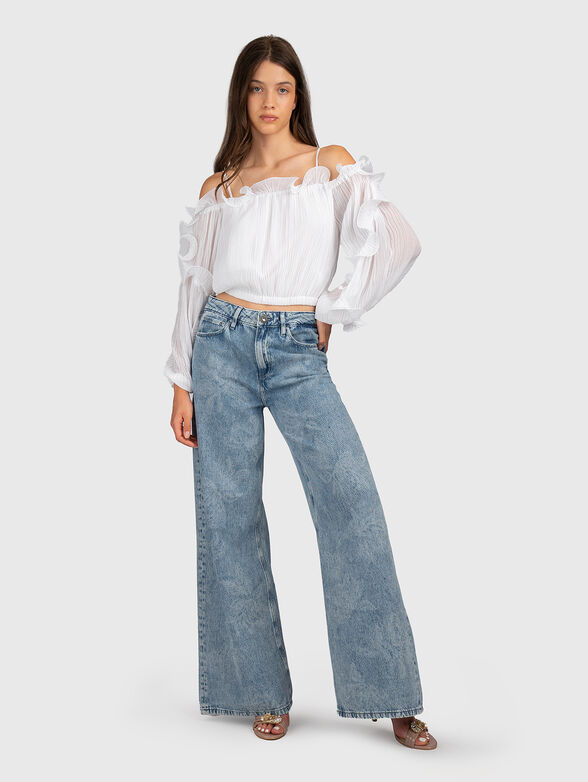 GABRIELLA pleated blouse in beige - 4