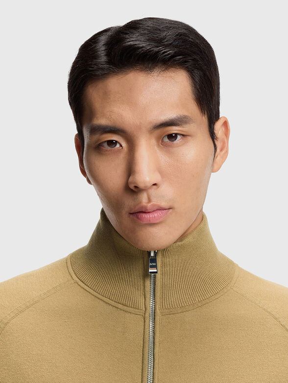 Wool and cotton cardigan with zip - 4