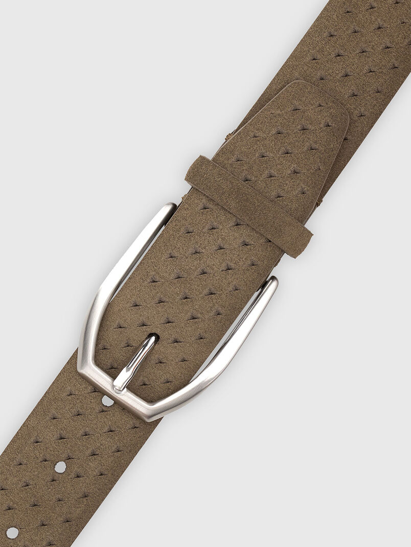 Suede leather belt with perforations - 3