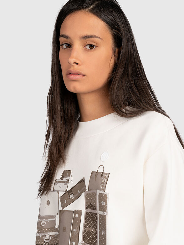 Cotton sweatshirt with contrasting print - 2