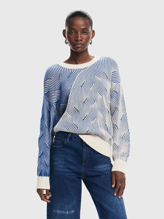 Sweater with oval neckline - 1